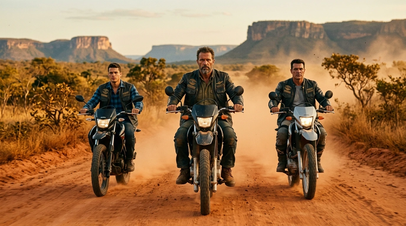 3 Homens de Moto Trail na Estrada do Jalapão